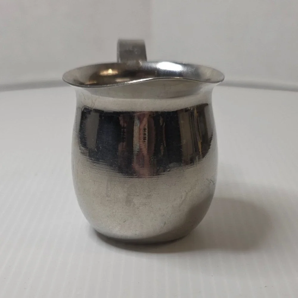 Vintage Update Stainless Steel Mini‎ Creamer Pitcher India Mid Century